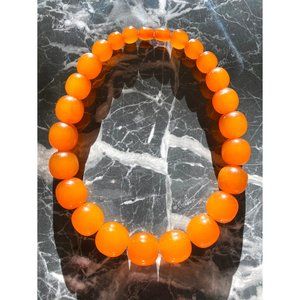 Antique Baltic Genuine Amber Round Beads Necklace.